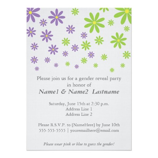 Gender Reveal Party Daisies Invitation
