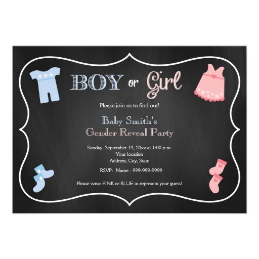 Gender Reveal Party Invitation (front side)