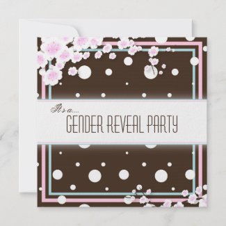 Gender Reveal Party Invitation - Team Green - Dots
