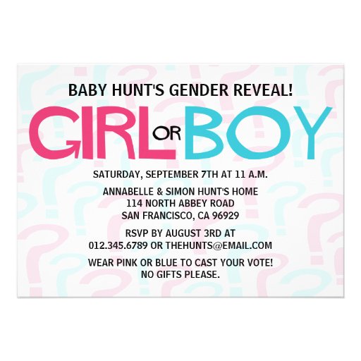 Gender Reveal Party Invitations