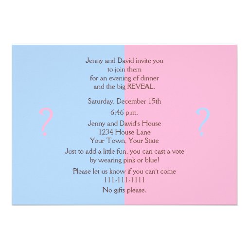 Gender Reveal Party Invitations - Baby Rattles