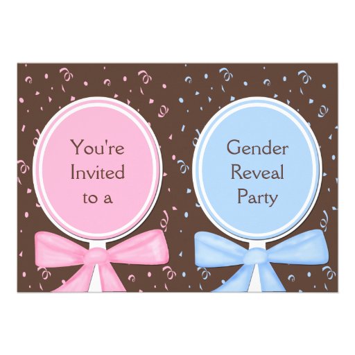 Gender Reveal Party Invitations - Baby Rattles