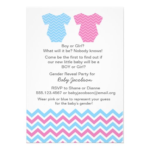 Gender Reveal Party or Baby Shower Invitations