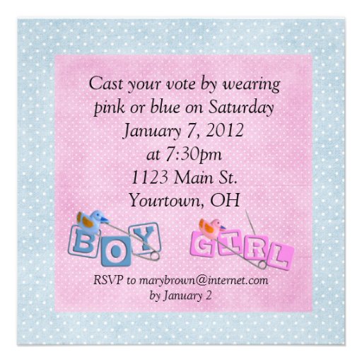 Gender Reveal Party Personalized Invite