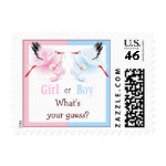 Gender Reveal Party Stork Delivering Baby Stamp