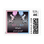 Gender Reveal Party Zebras & Balloons Postage