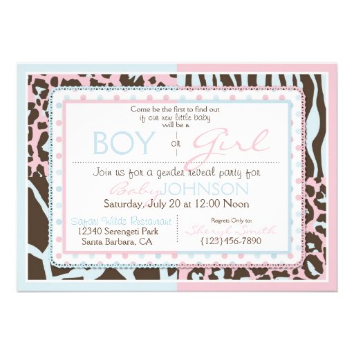 Gender Reveal Safari Party Invitation A7