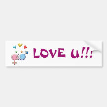 Gender Sweet Kisses Bumper Sticker
