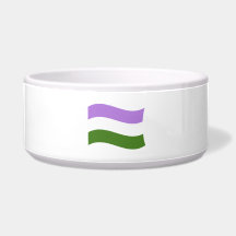 GENDERQUEER FLAG WAVING PET FOOD BOWLS
