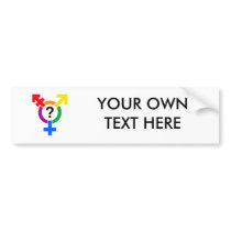 GENDERQUEER SYMBOL RAINBOW BUMPER STICKERS