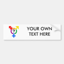 GENDERQUEER SYMBOL RAINBOW BUMPER STICKERS