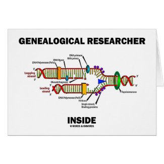 Genealogical Researcher Inside (DNA Replication) zazzle_card
