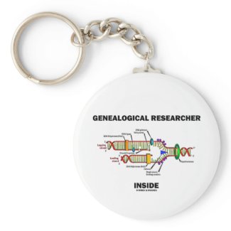 Genealogical Researcher Inside (DNA Replication) zazzle_keychain