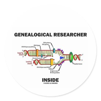 Genealogical Researcher Inside (DNA Replication) zazzle_sticker