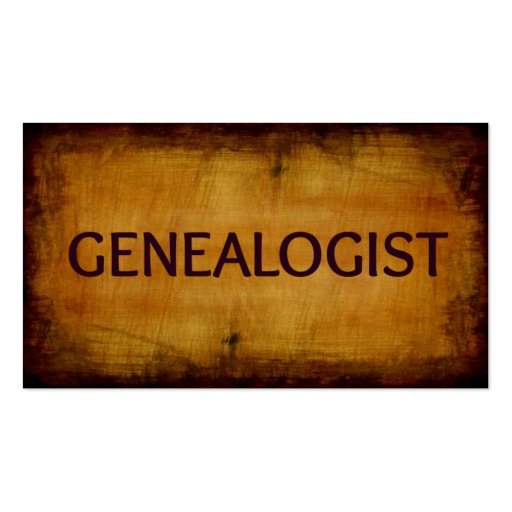 Genealogist Antique Business Card (front side)