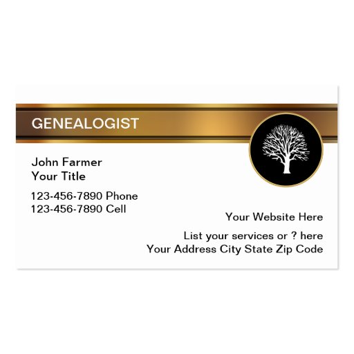 Genealogist Business Cards (front side)