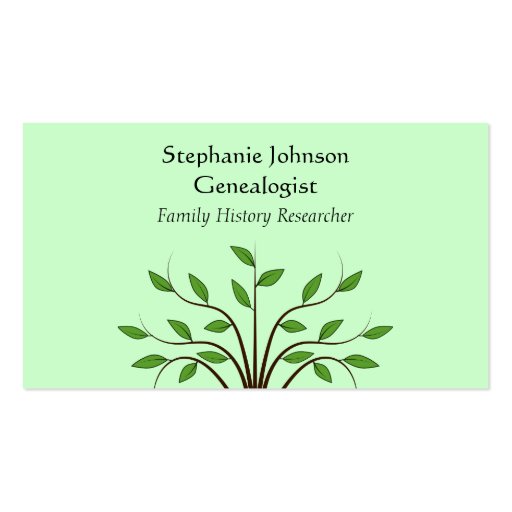 Genealogist Genealogy Tree Custom Business Card 2