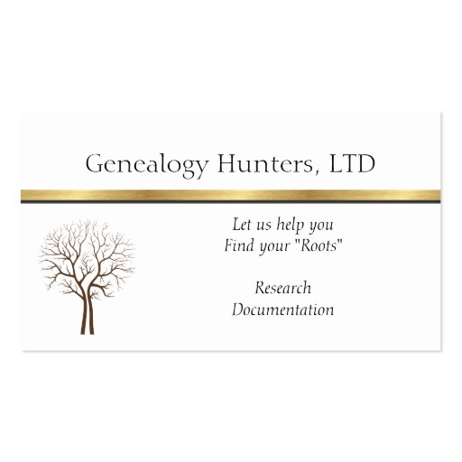 GENEALOGIST  RESEARCHERS BUSINESS CARDS (front side)