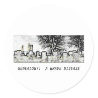 GENEALOGY: A GRAVE DISEASE ROUND STICKERS