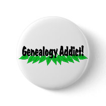 Genealogy Addict Button Badge by Mrscookie Genealogy Addict Button Badge