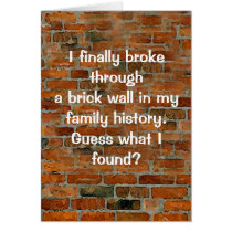 Genealogy Brick Wall Greeting Cards