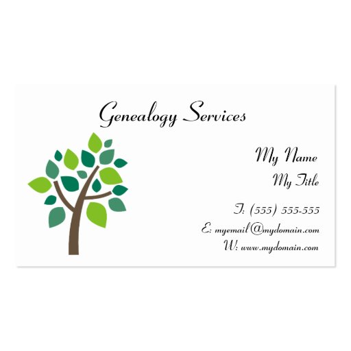 Genealogy Business Card (front side)