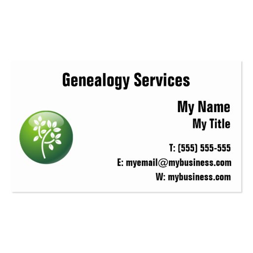 Genealogy Business Card - Customize!
