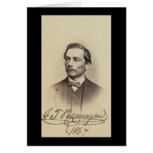 General Beauregard Signed Card 1867 Felicitación