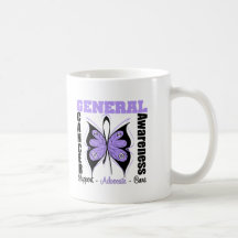 General Cancer Awareness Butterfly Coffee Mug