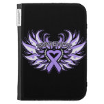 General Cancer Awareness Heart Wings Kindle Covers
