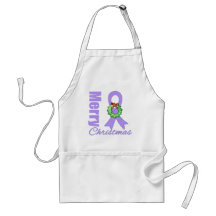 General Cancer Awareness Merry Christmas Ribbon Apron