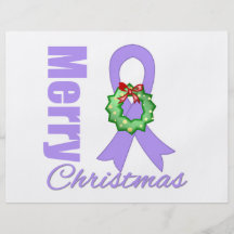 General Cancer Awareness Merry Christmas Ribbon Flyers