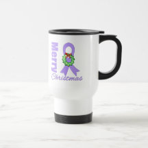 General Cancer Awareness Merry Christmas Ribbon Mug