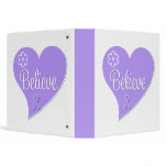 General Cancer Believe Lavender Heart Binder