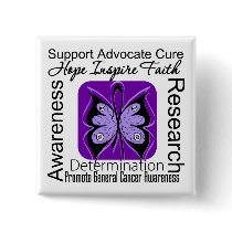General Cancer Butterfly Inspirations buttons