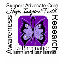General Cancer Butterfly Inspirations t-shirts