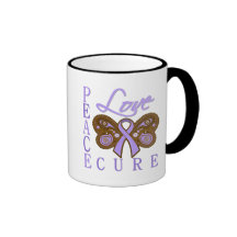 General Cancer Butterfly Peace Love Cure Coffee Mugs