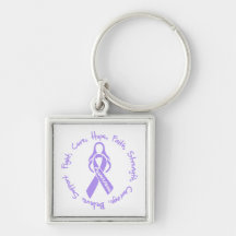 General Cancer Fight Cure Hope Logo Keychains