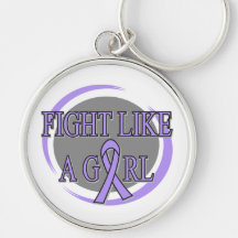 General Cancer Fight Like A Girl Circular Keychain