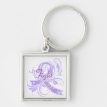 General Cancer Fight Like a Girl Flourish Keychain
