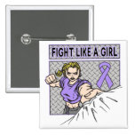 General Cancer Fight Like A Girl Punch Pinback Button