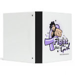 General Cancer Fist - Fight Like a Girl 3 Ring Binders