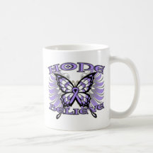 General Cancer Hope Believe Butterfly Mug