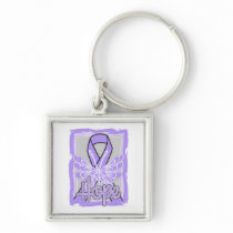 General Cancer Hope Butterfly Portrait Key Chain