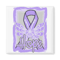 General Cancer Hope Butterfly Portrait Magnets
