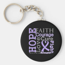 General Cancer Hope Faith Motto Key Chain