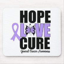 General Cancer Hope Love Cure Mouse Mats