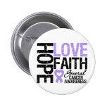 General Cancer Hope Love Faith Pinback Button