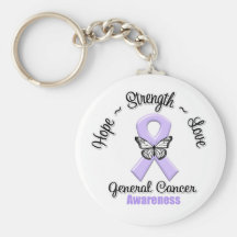 General Cancer Hope Strength Love Keychains