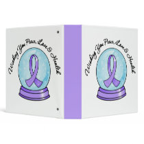General Cancer Ribbon Merry Christmas Snowglobe binders